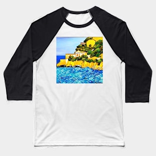 Italy Seaside in Van Gogh Style Baseball T-Shirt